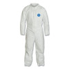 DuPont Tyvek TY120SWH3X002500 Tyvek 400 Coveralls, Serged Seams, Collar, Elas Waist, Open Wrists/Ankles, Front Zip, Storm Flap, WH, 3XL, Std