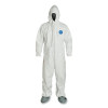 DuPont Tyvek TY122SWH3X002500 Tyvek 400 Coveralls, Serged Seams, Attached Hood, Boots, Elas Waist/Wrist/Ankles, Front Zip, Storm Flap, WH, 3XL, Std