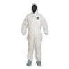 DuPont ProShield PB122SWH2X002500 Proshield 10 Coverall, Attached Hood and Boots, Elastic Wrist and Ankles, Zipper Front, Storm Flap, White, 2X-Large