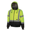 Pioneer V1130460US 5209U Class 3 High Visibility Safety Bomber Jacket, Polyfill, Small, Y/G