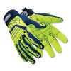 HexArmor 4027-M Chrome Series Impact-Resistant Gloves, 4027, A8 Cut, Medium, Navy Blue/Hi-vis Yellow, TP-X Palm