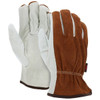 Drivers Gloves, Double Palm, CV Grade, Cowhide, Large, Beige