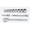 Socket/Tool Set, 13 Pieces, 6-Point, 3/8 Inch Dr