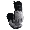 Caiman 15041 1504 Cow Split Flame Resistant Cotton Cuff MIG/Stick Welding Gloves, Large, Black/White, 4 in Gauntlet Cuff