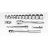 Socket/Tool Set, 17 Pieces, 12-Point, 3/8 Inch Dr