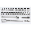 Socket/Tool Set, 29 Pieces, 12-Point, 3/8 Inch Dr