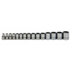 Socket Set, 15 Pieces, 1/2 Inch Dr, 12 Point, 1/2 Inch Size