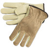 MCR Safety 3205XXL Cowhide Palm/Split Leather Back Drivers Gloves, 3205, 2X-Large, CV  Cow Grain Palm, Beige/Brown