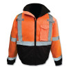 Radians SJ11QB-3ZOS-4X Hi-Vis Weatherproof Bomber Jacket with Built-in Quilted Liner, SJ11QB, PU Coated Oxford Polyester, 4XL, Hi-Vis Orange/Black