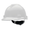MSA 477477 V-Gard Protective Cap-Style Hard Hat, Slotted, Fas-Trac III Suspension, Small Size, White