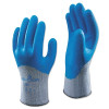 Showa 305XL-10 Natural Rubber Palm and Knuckle Coated Gloves XL Blue Gray