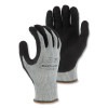 Majestic 35-7675/L Cut-Less Korplex Gloves, Cut A9, Sandy Nitrile Palm, Large, Gray with Black Coating