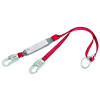 PROTECTA 1340200 PRO Shock Absorbing Lanyard, 6 ft, Tie-Back, Self-Locking Connection, 1 Leg