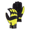 Majestic 2137HY/10 Armor Skin Mechanics Gloves with Knit Back, Armor Skin, 10/Large, Black/Hi-vis Yellow, Velcro Cuff