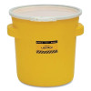 EAGLE 1652 Poly Drum, Lab Pack, Plastic Lever-Lock Lid, Yellow, 20 gal