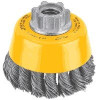 DeWalt Knotted Cup Brush, Material: Carbon Steel 020", Size: 3"x 5/8-11", RPM: 14,000