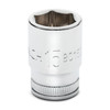 Socket, 1/4 Inch Drive, 6 Point, 15 MM, Full Polish Chrome