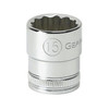 Socket, 3/8 Inch Drive, 12 Point, Full Polish Chrome, 19 MM