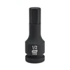Impact Bit Socket, 1/2 Inch Drive, Hex, 1/2 Inch, Standard