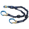 DBI-SALA 1246032 Force2 Elastic Tie-Off Shock Absorbing Lanyard, 6 ft, Rebar Hook Top Connection, Snap Hook Connection, 310 lb Wt Cap, 2 Legs