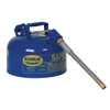 TYPE II SAFETY CANS-GAVANIZED STEEL, Blue - w/5/8" O.D. Flex Spout, CAPACITY: 2 Gal, NOTE: TYPE II SAFETY CANS ARE ALSO AVAILABLE IN RED & YELLOW AT SAME PRICE AS Blue CANS