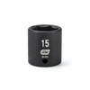 Impact Socket, 1/4 Inch Drive, 15MM, 6 Point