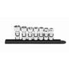 Socket Set, 3/8 Inch Drive, 6 Point, 3/4 Inch, Standard