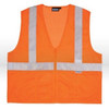 Safety Vest, Aware Wear High Visibility Apparel ANSI Class 2 Mesh Vest Hi-Viz Orange w/Reflective Tape - Matching Zipper, S15Z 2X-Large