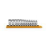 Socket Set, 1/4 Inch Drive, 6 Point, 15MM, Standard, 12 Pc
