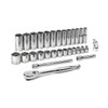 Mechanics Tool Set, 3/8 Inch Drive Tang, 6 Point, 30 Pc