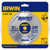 Circular Saw Blade, 5-3/8" x 24T Fram/Rip, 10 mm Arbor, Carded