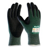 PIP 34-8443/M MaxiFlex Cut Premium Nitrile Coated Gloves, MicroFoam Grip on Palm/Fingers, Medium, Black/Green