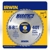 Irwin Table Saw Blade, Size: 8"-8-1/4" x 40T Trimming/Finishing, Arbor: Universal, Packaging: Carded