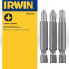 Irwin Phillips Screwdriver Bit, Type: #1, #2 & #3 Phillips power bits, Size: 1-15/ 16" OAL, Packaging Qty: 3 pc