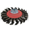 Stringer Bead Knot Wire Wheel, 4" Stringer Bead Knot Wire Wheel, 32 Knots, .020" Steel, 5/8"-11 A.H., Bulk Package