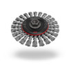 Twist Knot Wire Wheel Brush, 4-1/2" Regular Twist Knot Wire Wheel, 20 Knots, .020" Stainless Steel, 5/8"-11 Bulk Package