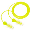 3M 7000127187 Tri-Flange Earplugs, Elastomeric Polymer, Clear, Corded