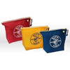 3-Pack Zipper Bags, Canvas, Assorted Colors, 10" x 8"