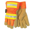 Leather Palm Gloves, Luminator, Small, Leather, Orange