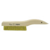 Weiler 44119 Plater's Brushes, 10 in L, 4 X 18 Rows, Brass Wire, Curved Wood Handle