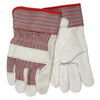 Leather Palm Gloves, Cowhide, Large, Leather, Safety Cuff