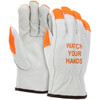 Drivers Gloves, CV Grade, Cowhide, Medium, Leather, Orange