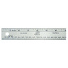 Meter Stick Rule, 3 ft, 1/32 Inch, 1 Inch, Silver, 1/16 Inch