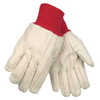 Gloves, Double Palm, Large, Canvas, Natural, Knit Wrist Cuff