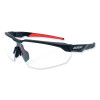 Jackson Safety 45002 Hyperguard Safety Glasses, Clear, RX 1.5 Lens, Polycarbonate, Anti-Fog, Black Half Frame, Red Temple