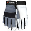 Mechanics Gloves, Medium, Leather, White