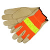 Drivers Gloves, Luminator, Small, Leather, Orange