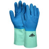 Chemical Resistance Gloves, Nitrile - Latex, Small, Blue
