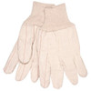 Gloves, Double Palm, Large, Canvas, Natural, Knit Wrist Cuff