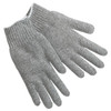Gloves, Large, Cotton Polyester Blend, Gray, Knit Wrist Cuff